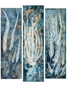 Ocean Garden Murals, Cyanotype on Canvas, each 84 X 23