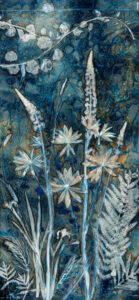 Wild Summer Flowers, Cyanotype on Watercolor Paper, 50 x 24
